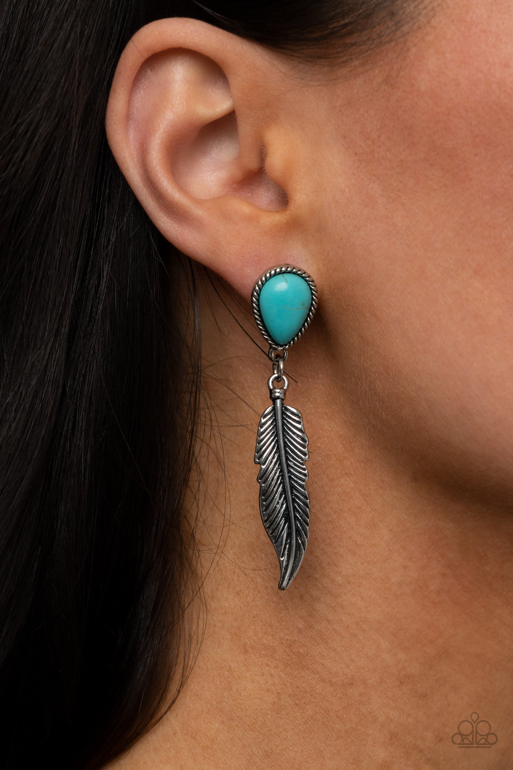 Paparazzi- Totally Tran-QUILL - Blue Earrings