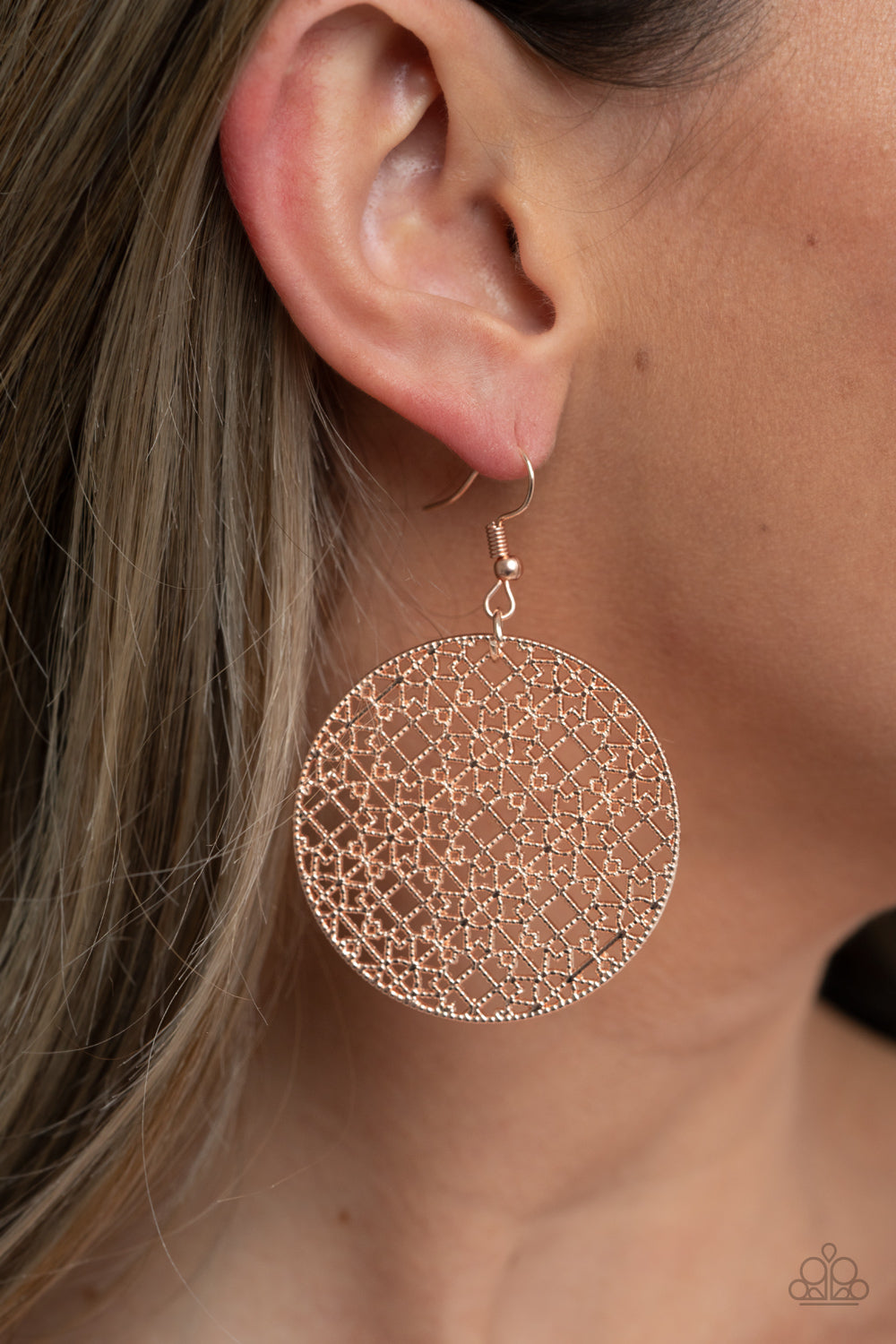 Paparazzi- Metallic Mosaic - Rose Gold Earrings