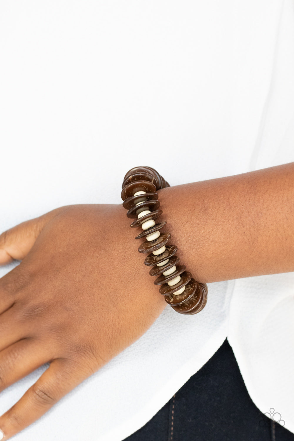 Paparazzi - Caribbean Reefs - Brown Wooden Bracelet