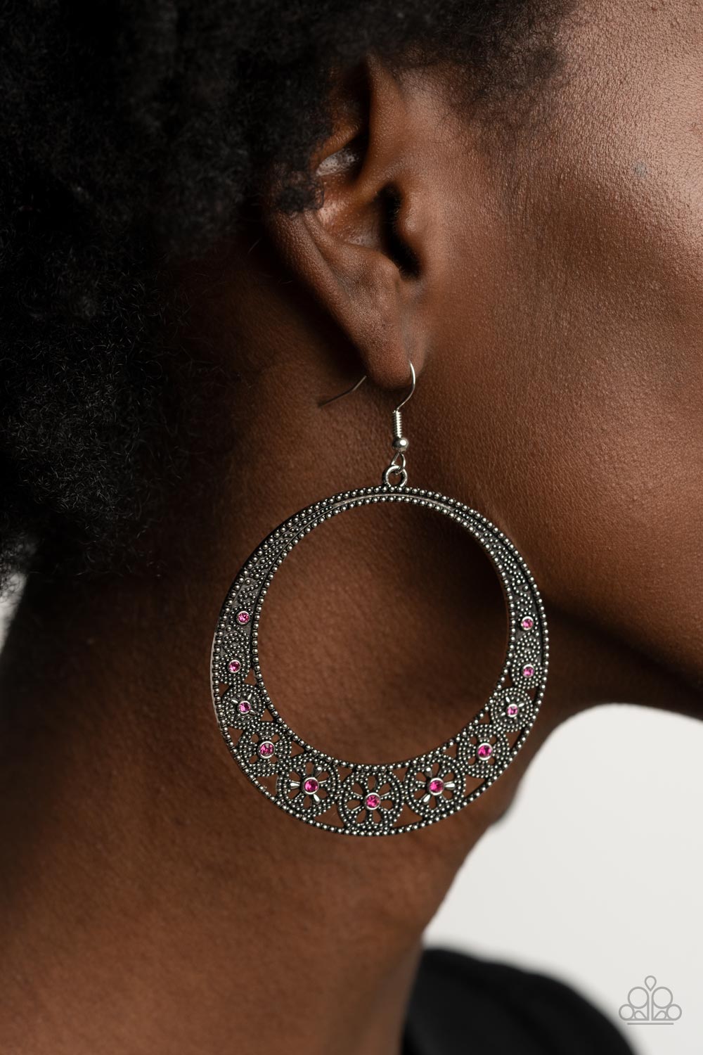 Paparazzi - Bodaciously Blooming - Pink Earrings