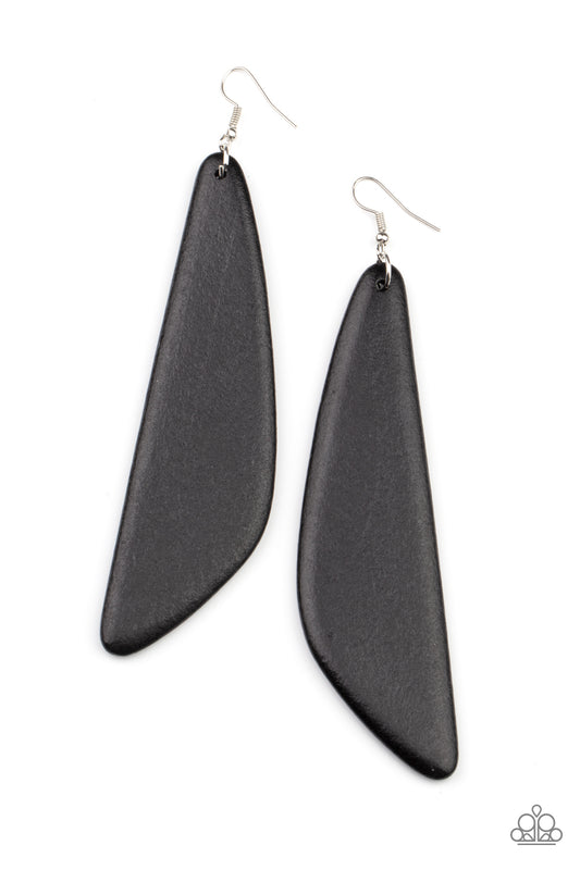 Paparazzi - Scuba Dream - Black Earrings