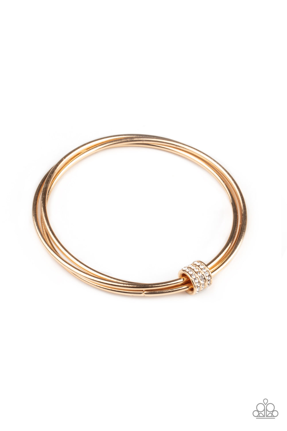 Paparazzi - Roll Out The Rhinestones - Gold Bracelet