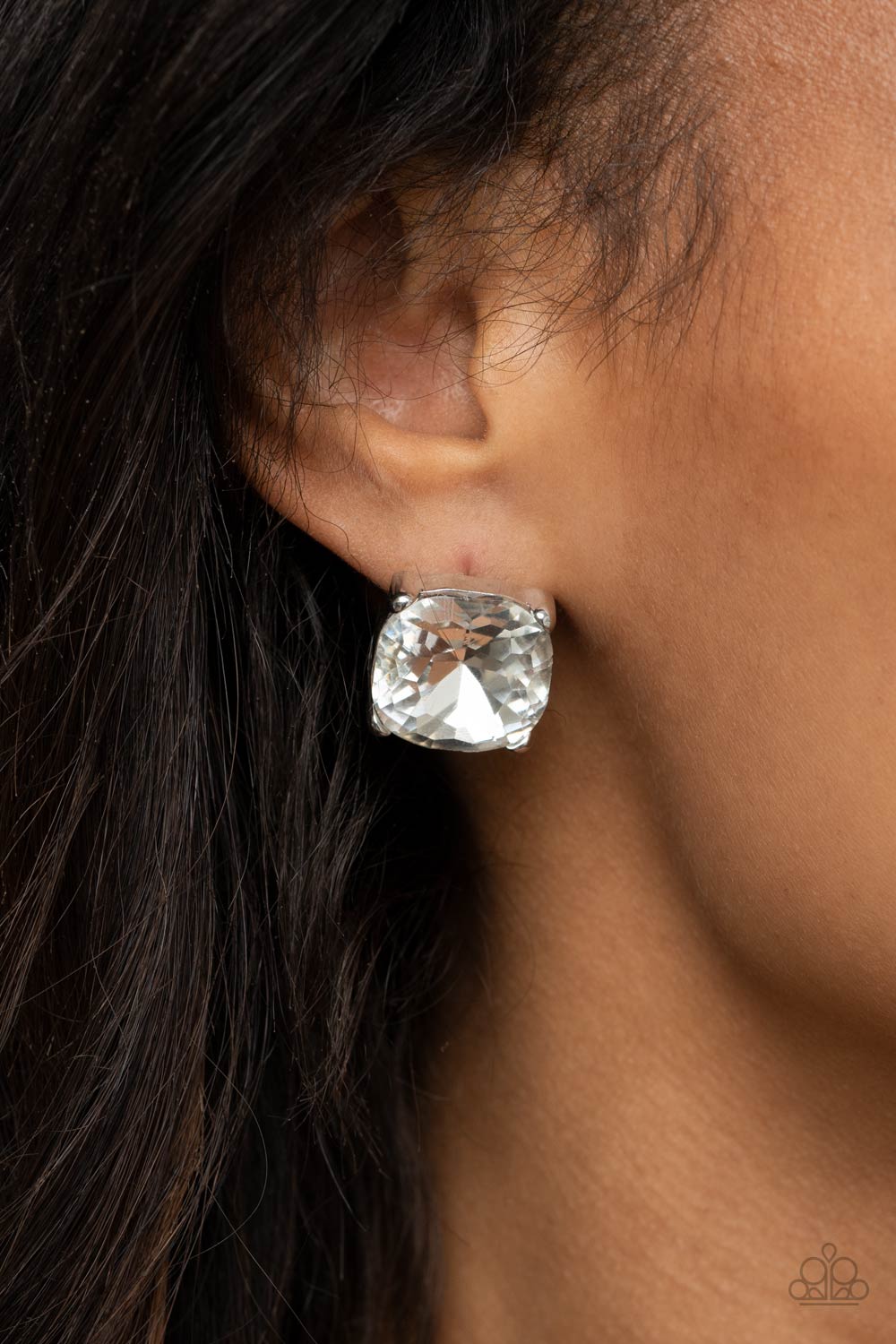 Paparazzi- Royalty High - White Post Earrings
