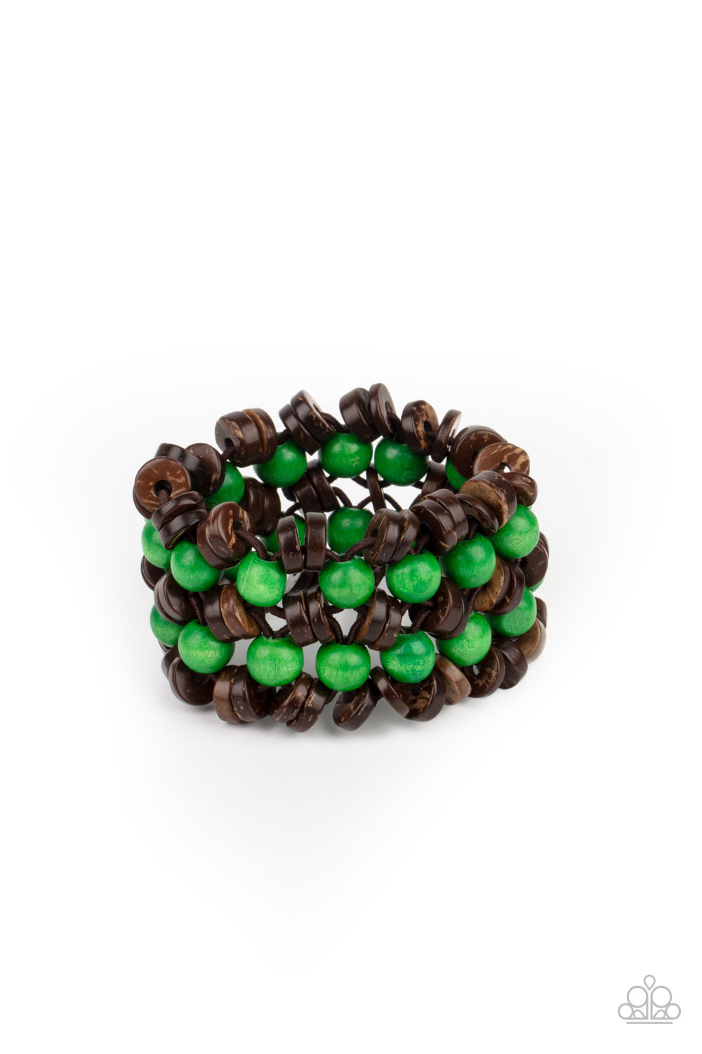 Paparazzi- Tahiti Tourist - Green Bracelet