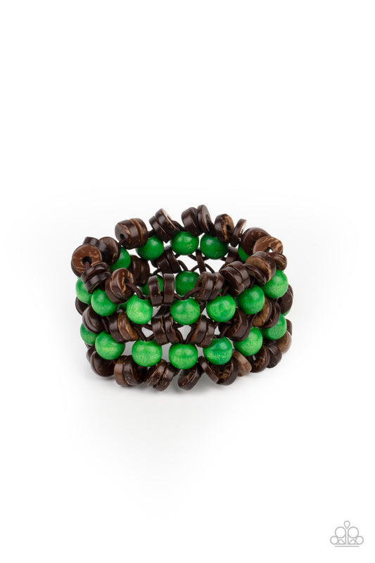 Paparazzi- Tahiti Tourist - Green Bracelet