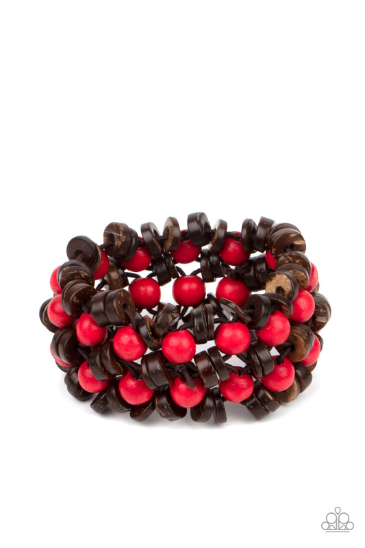 Paparazzzi - Tahiti Tourist - Red Bracelet