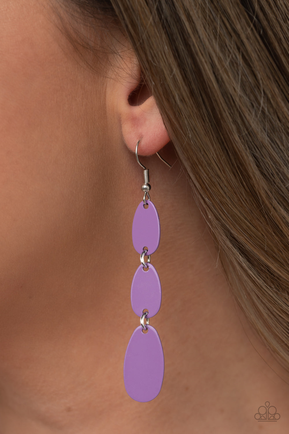 Paparazzi - Rainbow Drops - Purple Earrings