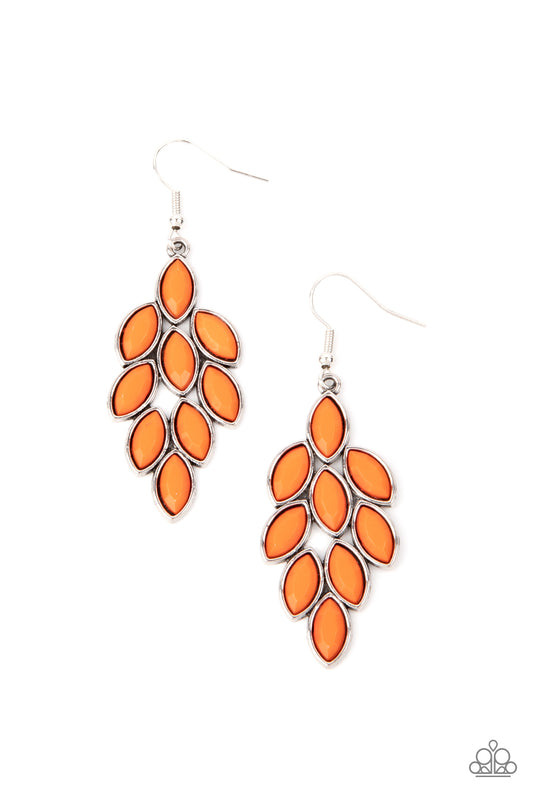 Paparazzi - Flamboyant Foliage - Orange Earrings