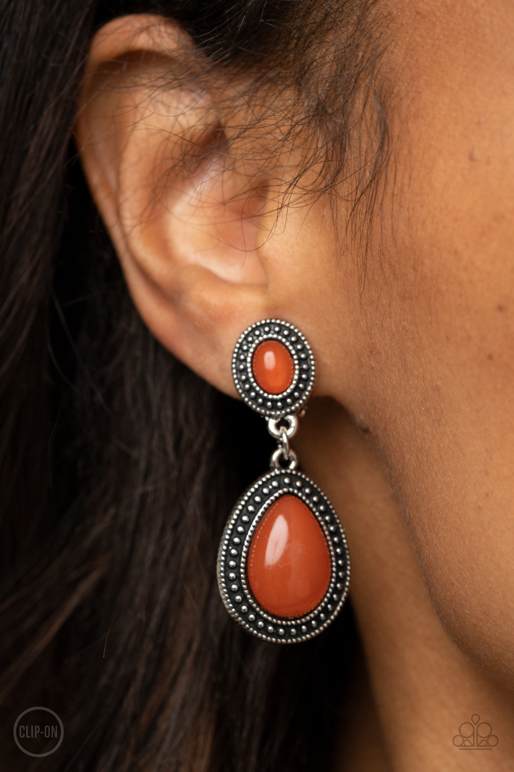 Paparazzi - Carefree Clairvoyance - Orange Earrings