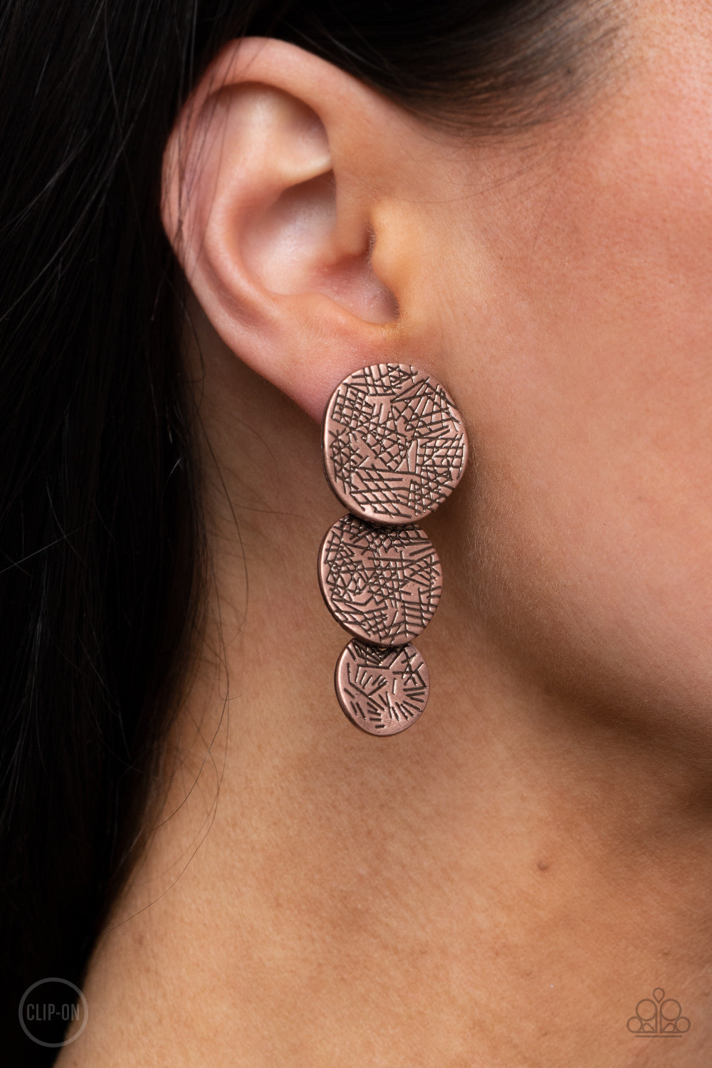 Paparazzi- Ancient Antiquity - Copper Clip-On Earrings