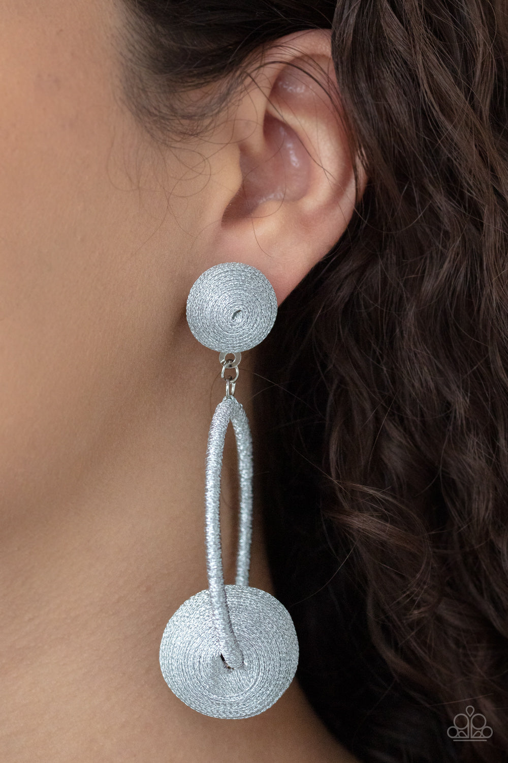 Paparazzi - Social Sphere - Silver Post Earrings