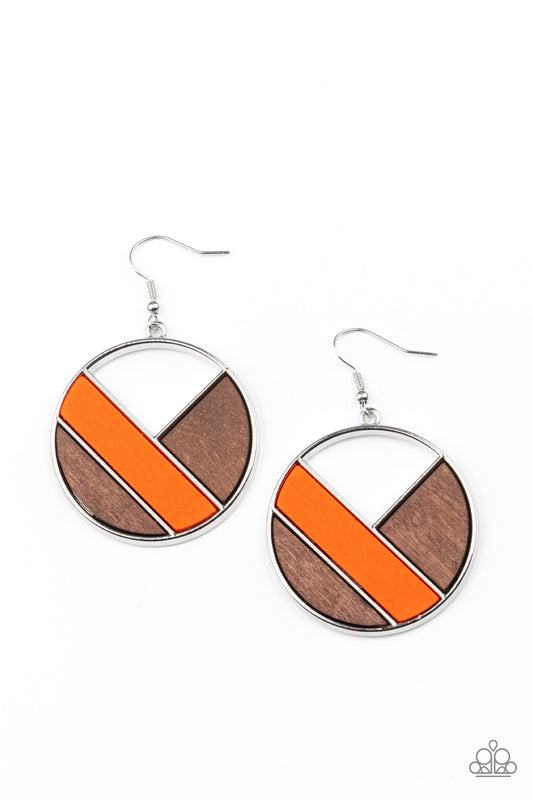 Paparazzi - Dont Be MODest - Orange Earrings