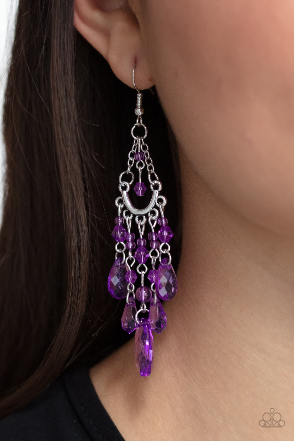 Paparazzi - Paid Vacation - Purple Earrings