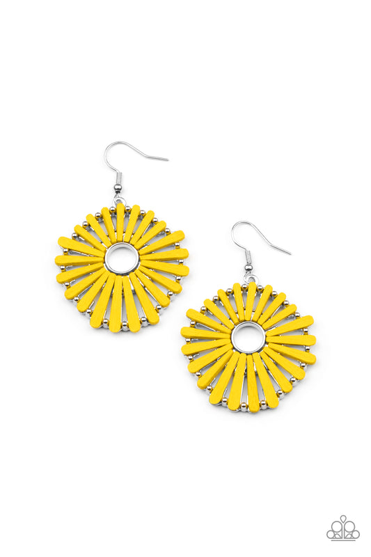 Paparazzi - SPOKE Too Soon - Yellow Earrings