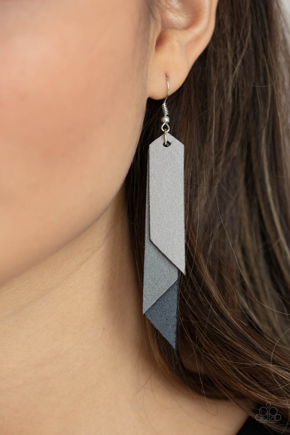 Paparazzi - Suede Shade - Silver Earrings