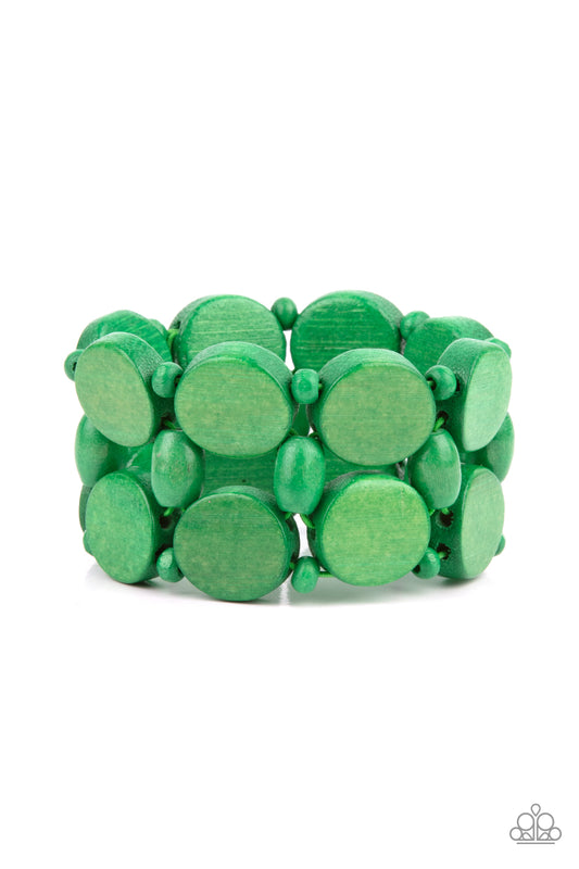 Paparazzi - Beach Bravado - Green Bracelet