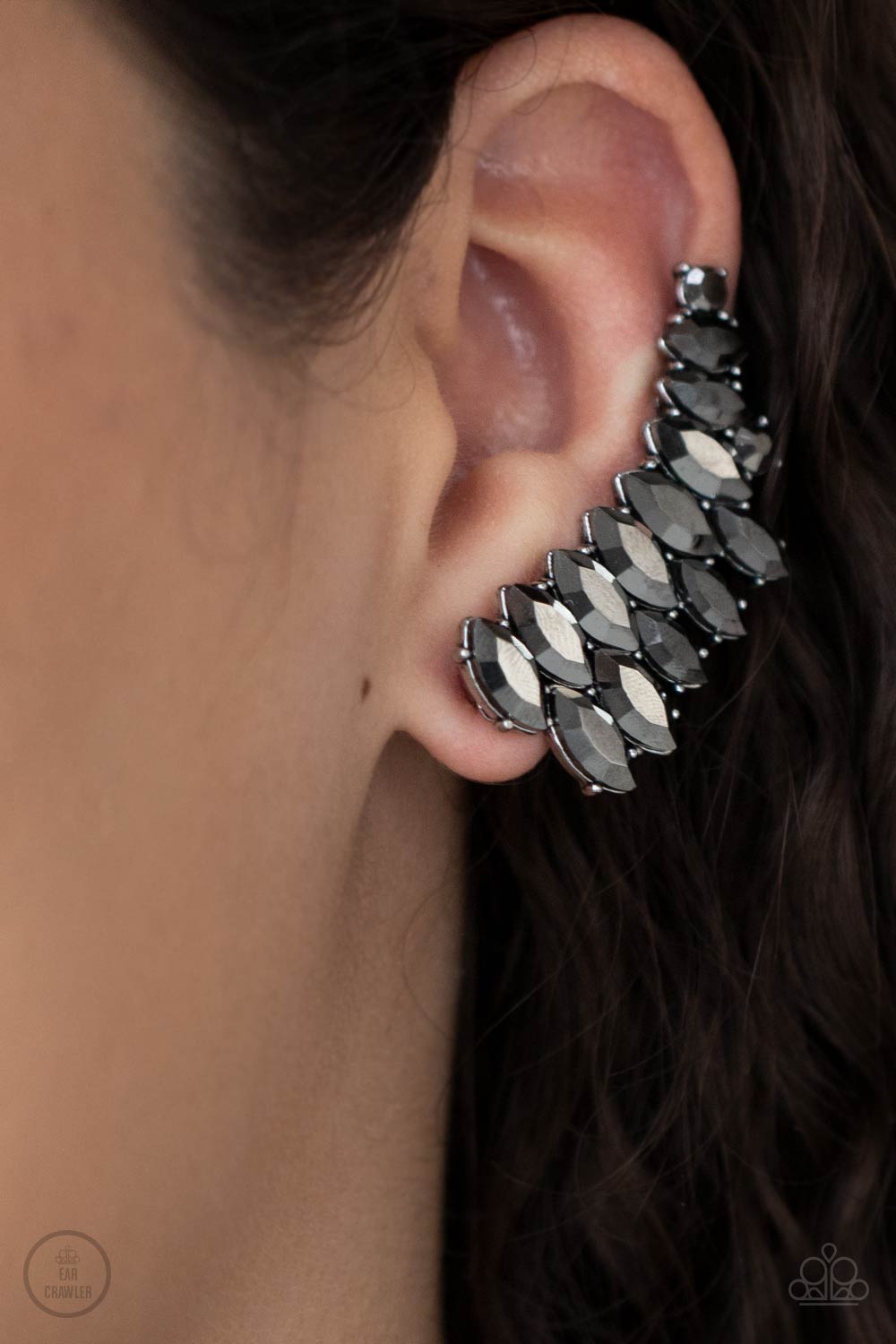 Paparazzi - Explosive Elegance - Silver Post Ear Crawler Earrings