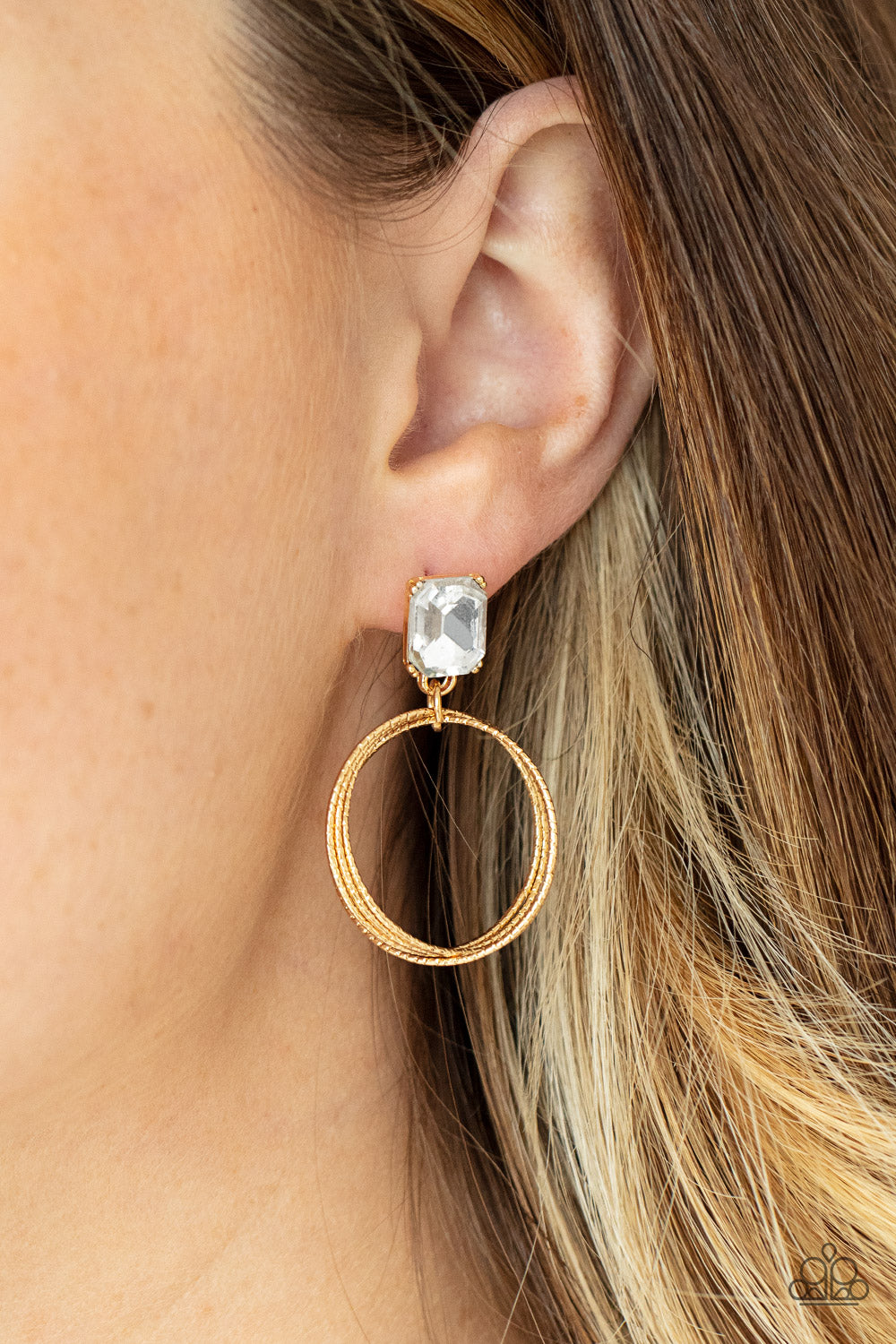Paparazzi - Prismatic Perfection - Gold Earrings