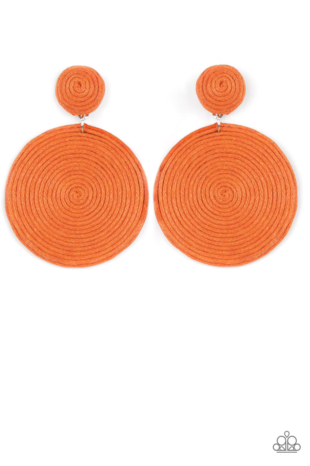 Paparazzi - Circulate The Room - Orange Post Earrings