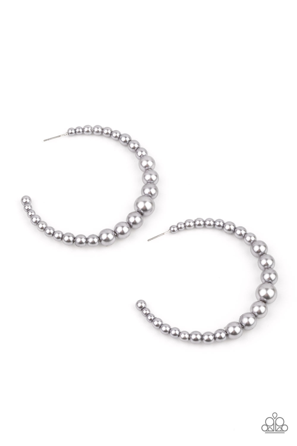 Paparazzi- Glamour Graduate - Silver Hoop Earrings