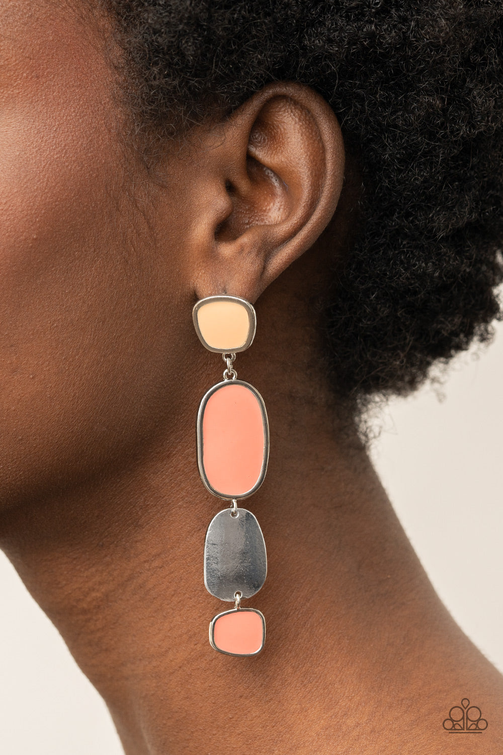Paparazzi - All Out Allure - Orange Post Earrings
