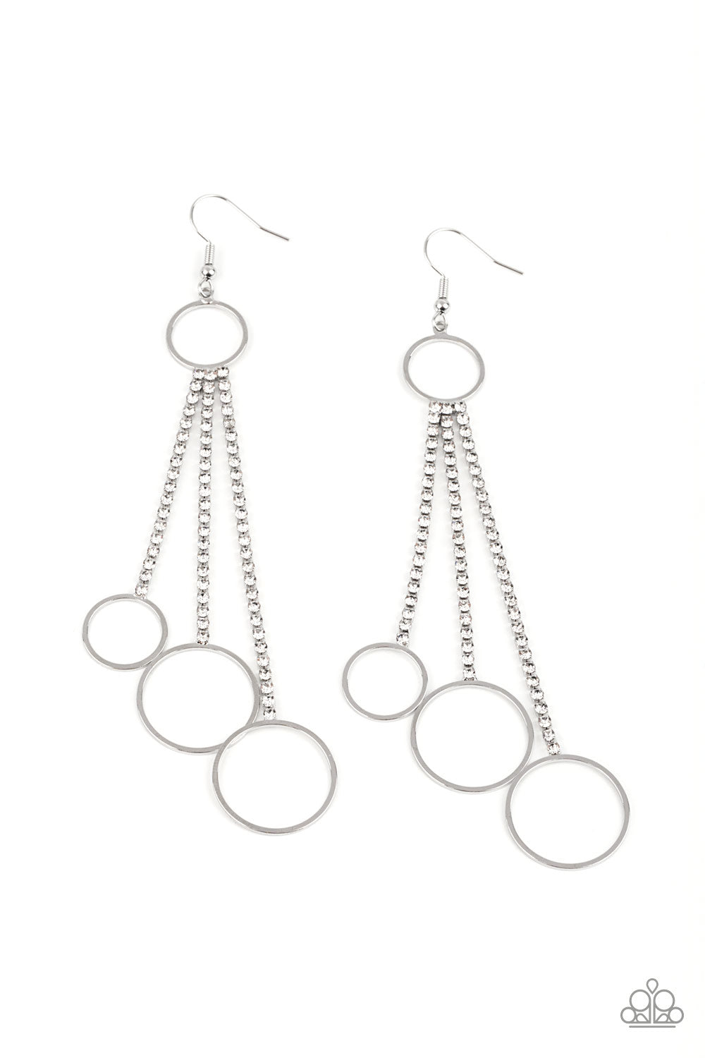 Paparazzi - Demurely Dazzling - White Earrings