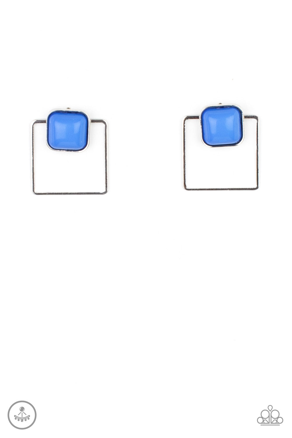 Paparazzi - FLAIR and Square - Blue Earrings