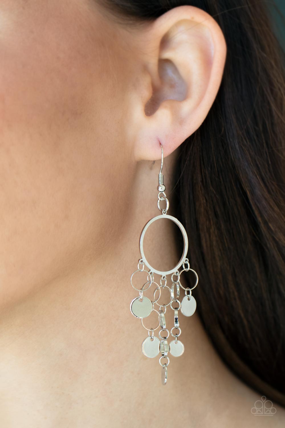 Paparazzi - Cyber Chime - Silver Earrings