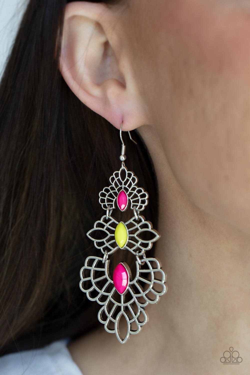Paparazzi - Flamboyant Frills - Multi Earrings