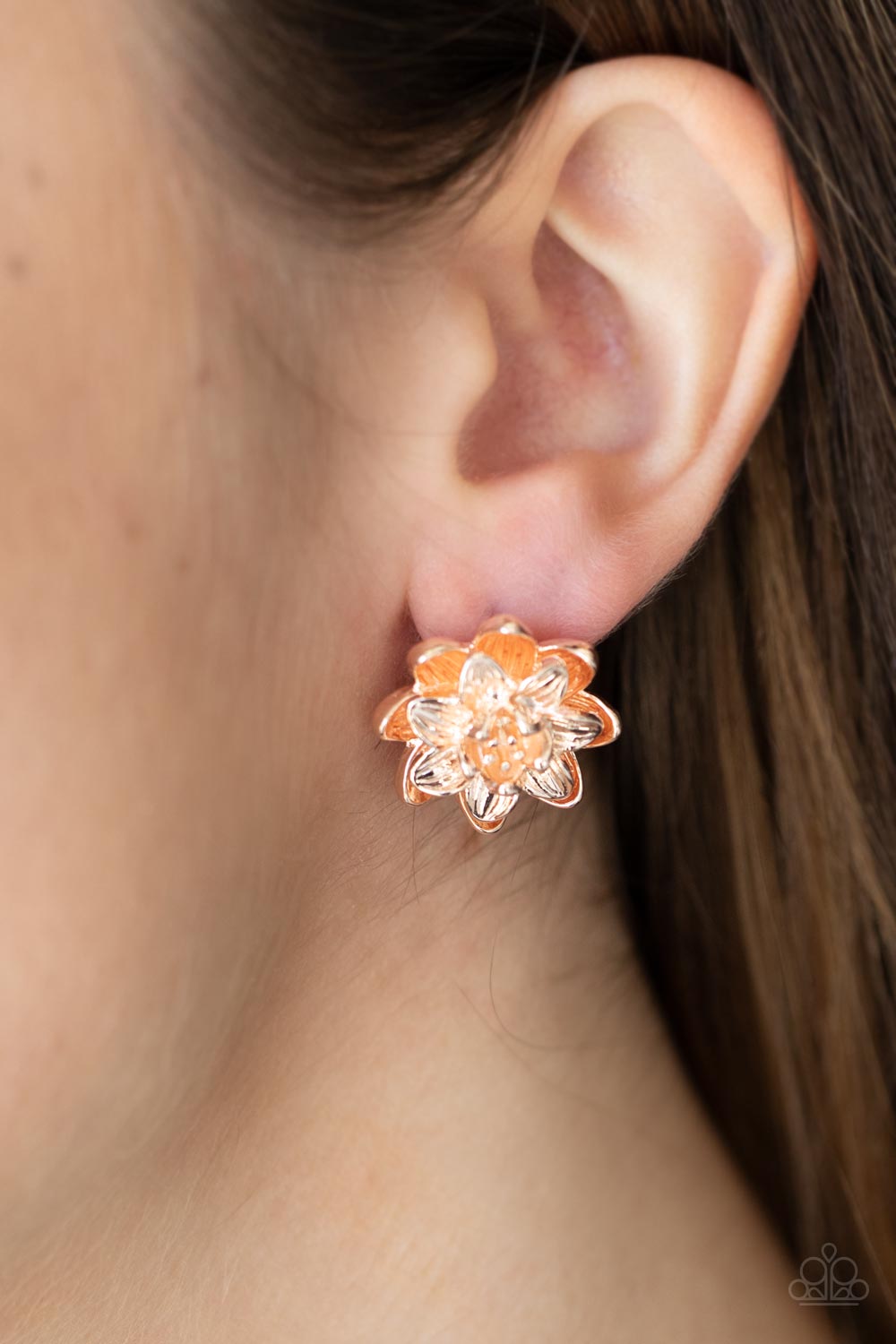 Paparazzi - Water Lily Love - Rose Gold Post Earrings