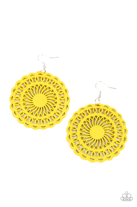 Paparazzi - Island Sun - Yellow Earrings