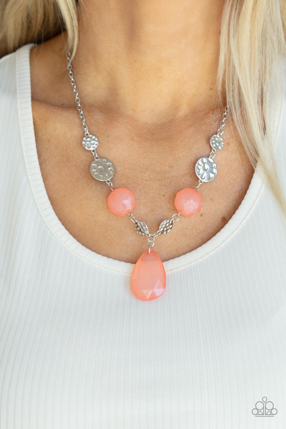 Paparazzi - DEW What You Wanna DEW - Orange Necklace
