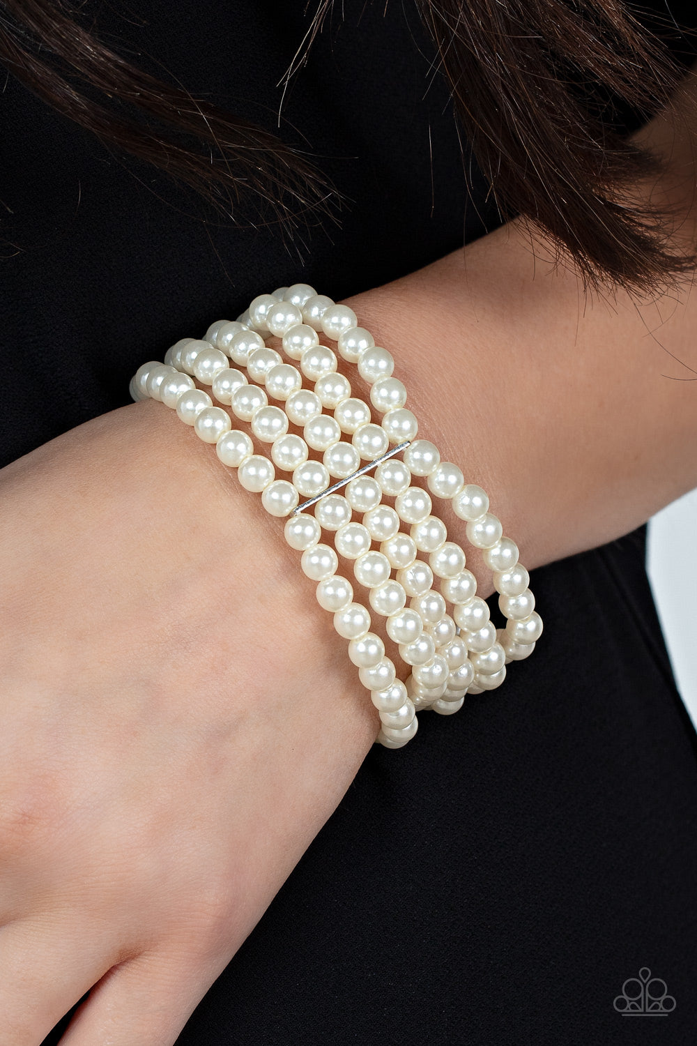 Paparazzi - A Pearly Affair - White Bracelet