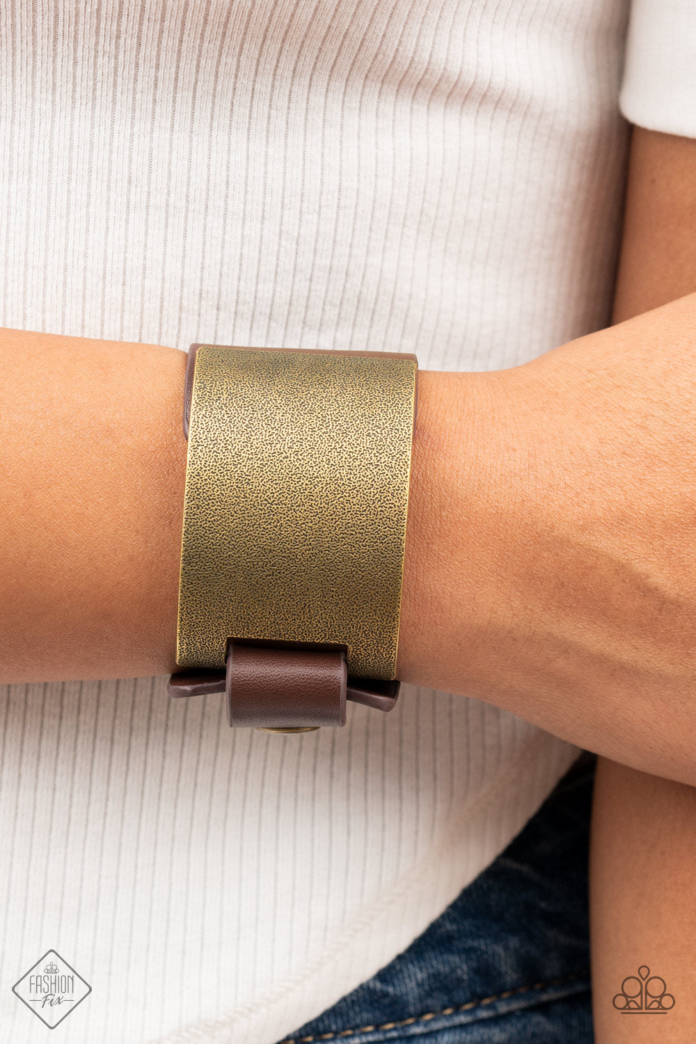 Paparazzi- Studded Synchronism - Brass Urban Bracelet