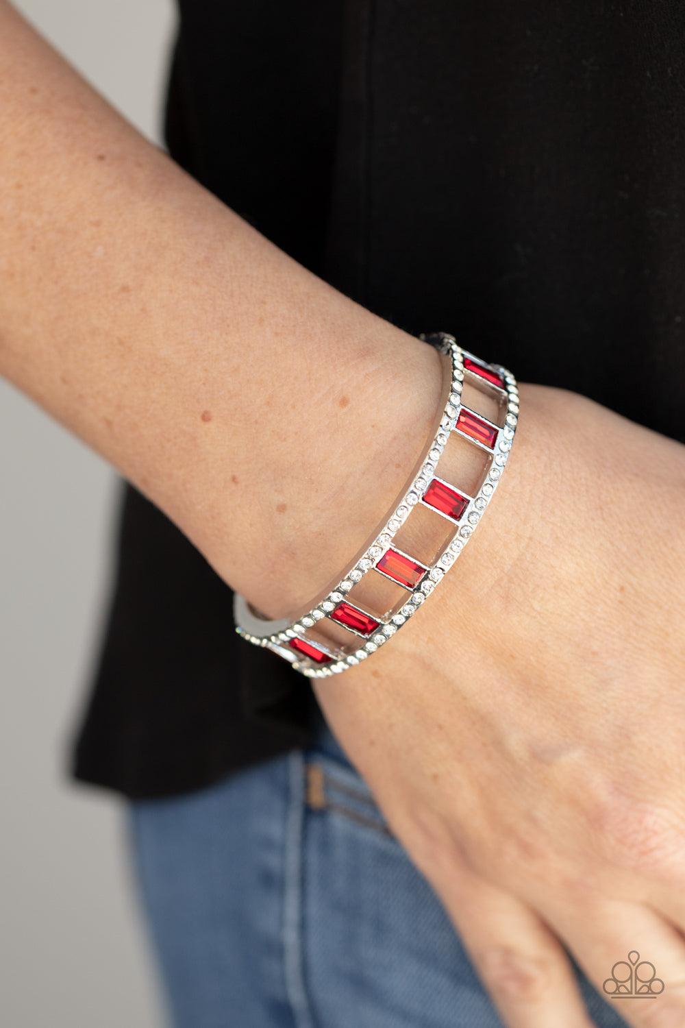 Paparazzi - Industrial Icing - Red Bracelet