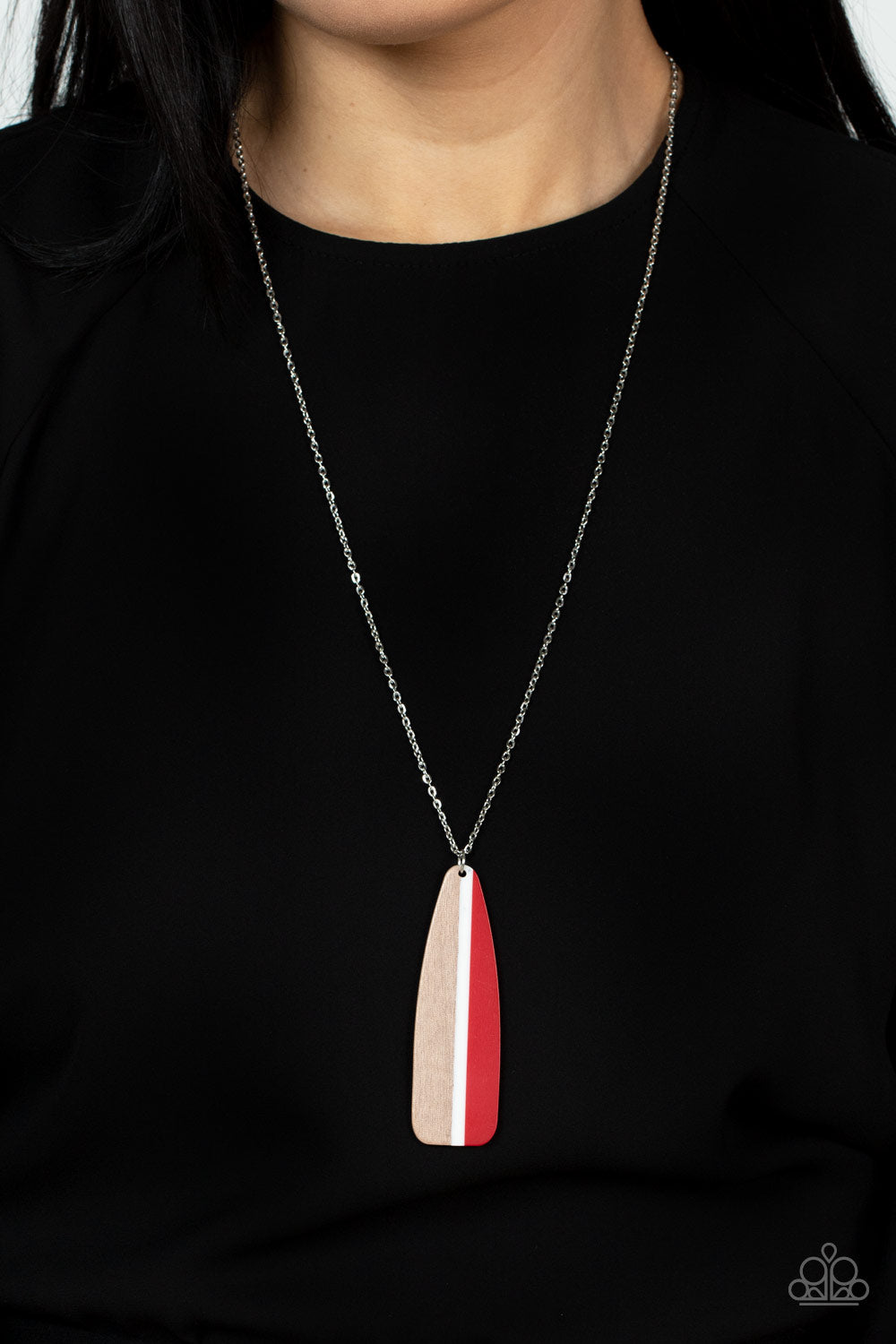 Paparazzi - Grab a Paddle - Red Wooden Necklace