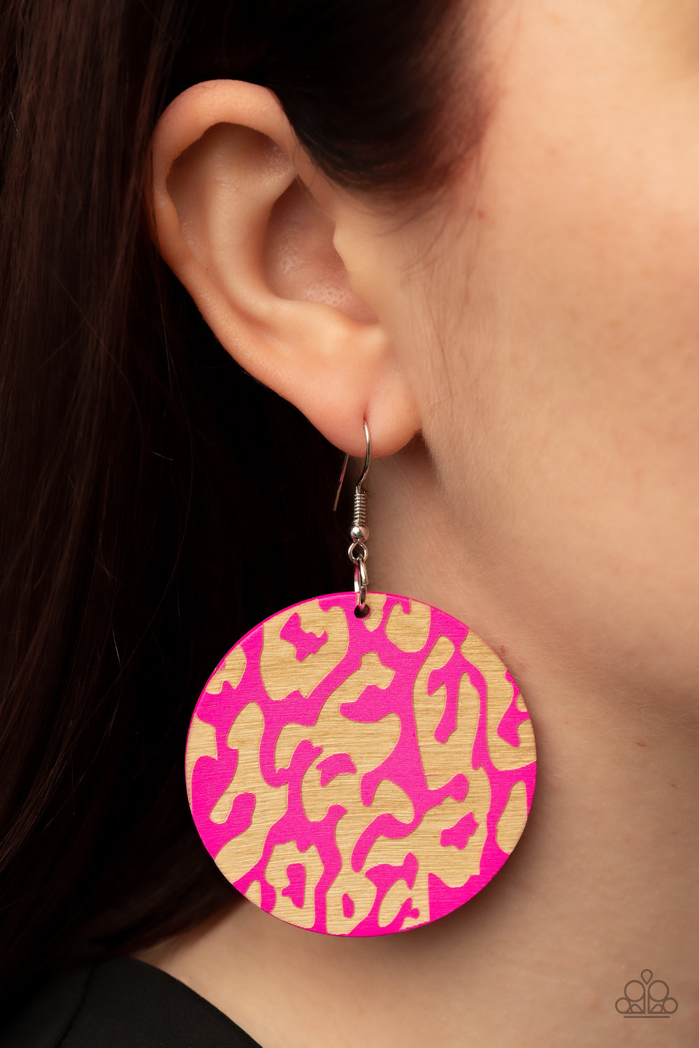 Paparazzi - Catwalk Safari - Pink Wooden Earrings