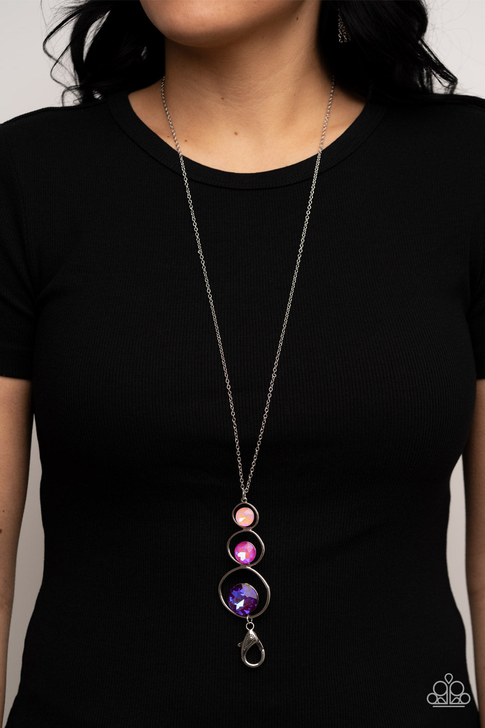 Paparazzi - Celestial Courtier - Pink Lanyard Necklace