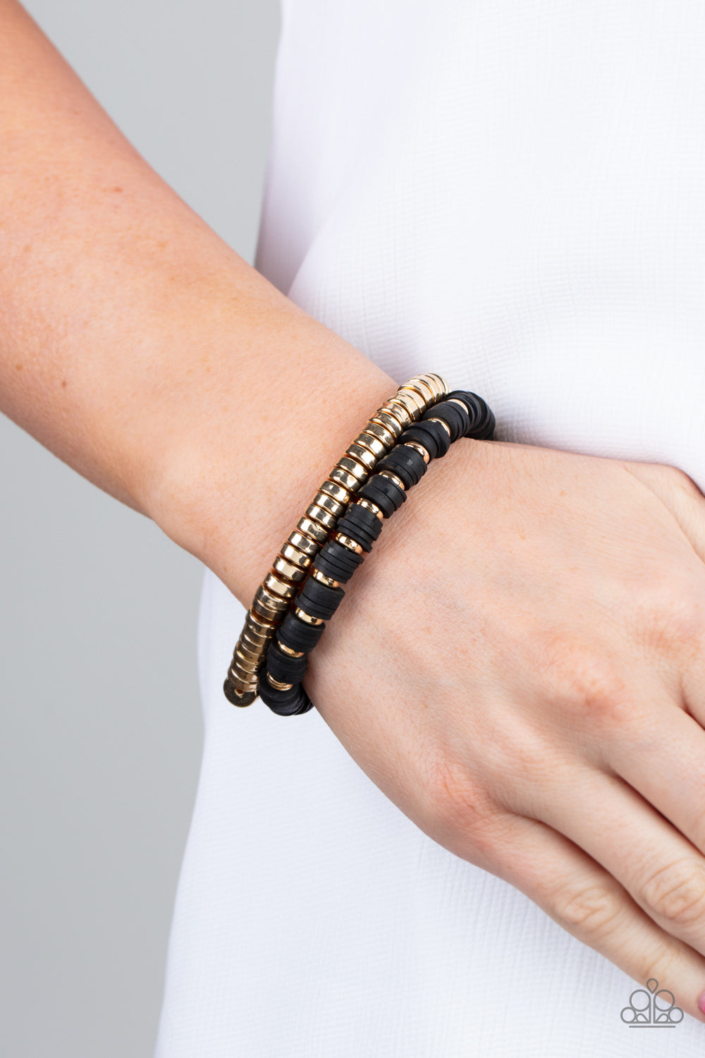 Paparazzi - Catalina Marina - Black Stretchy Bracelet