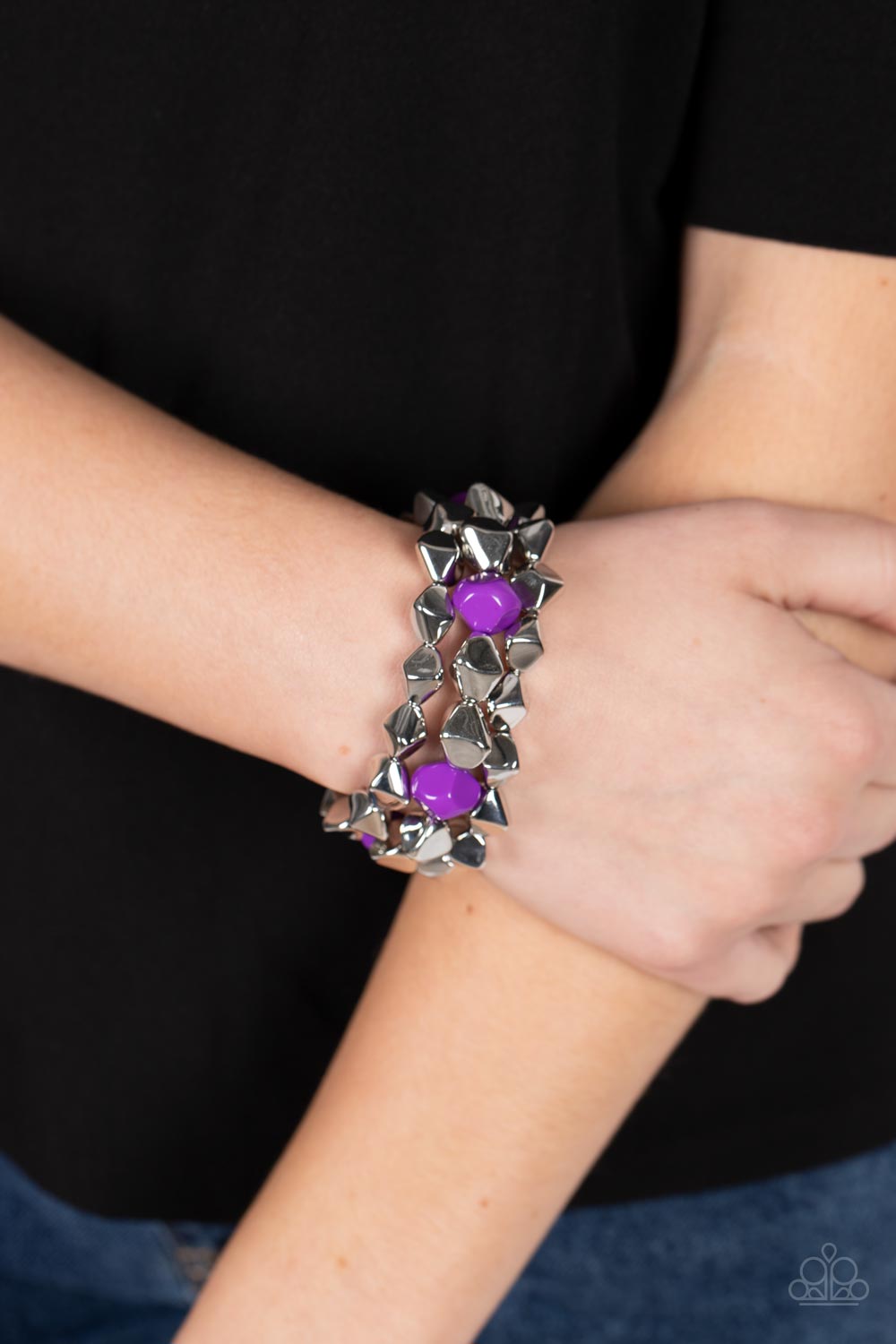 Paparazzi - A Perfect TENACIOUS - Purple Stretchy Bracelet