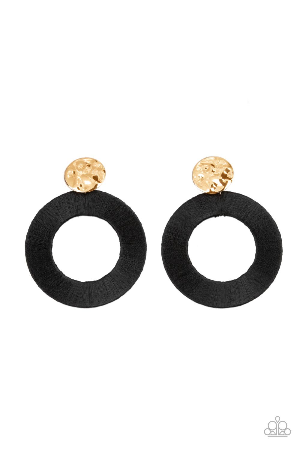 Paparazzi - Strategically Sassy - Black Post Earrings
