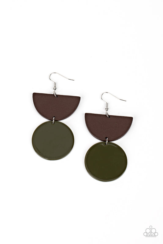 Paparazzi - Beach Bistro - Green Earrings