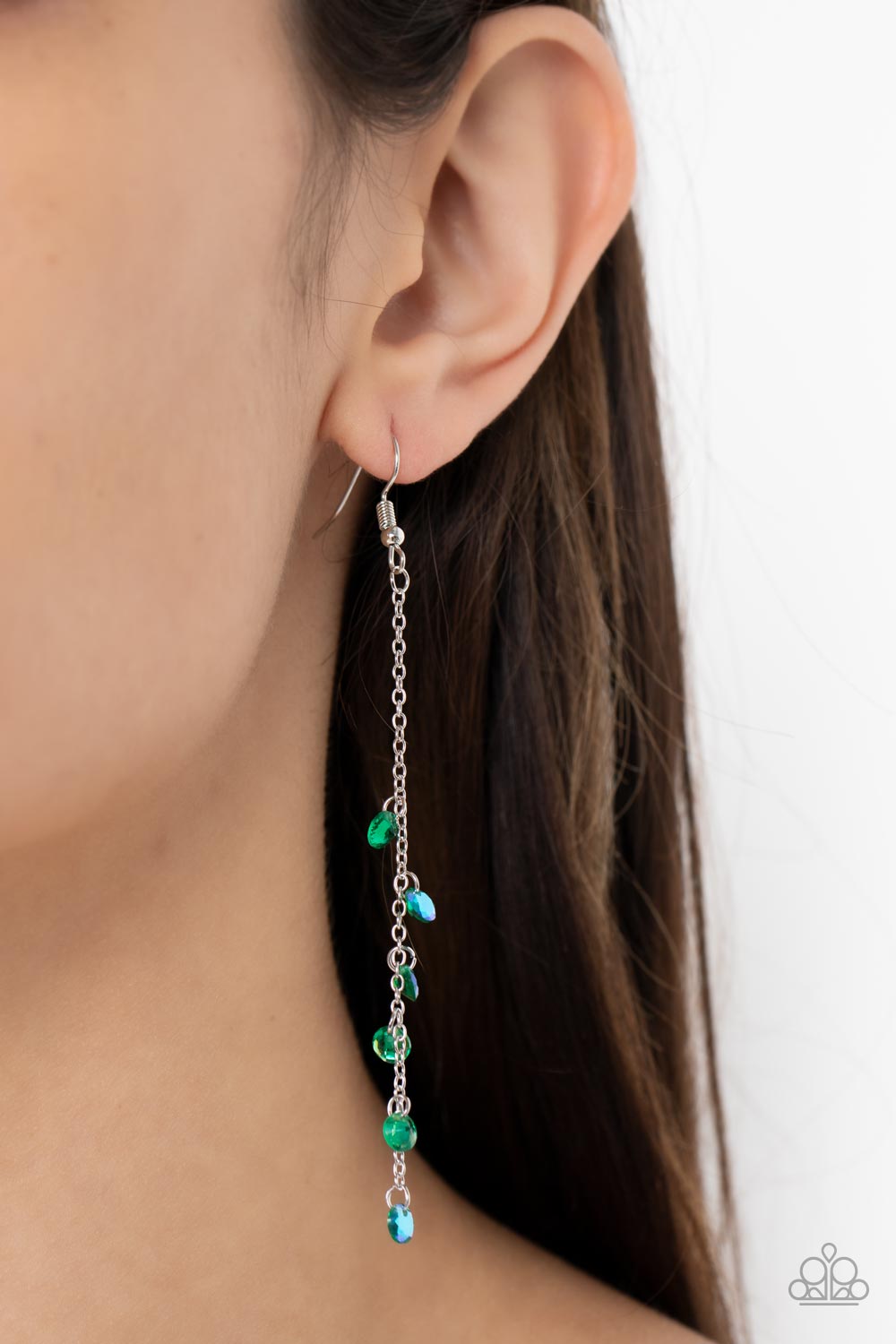 Paparazzi - Extended Eloquence - Green Earrings