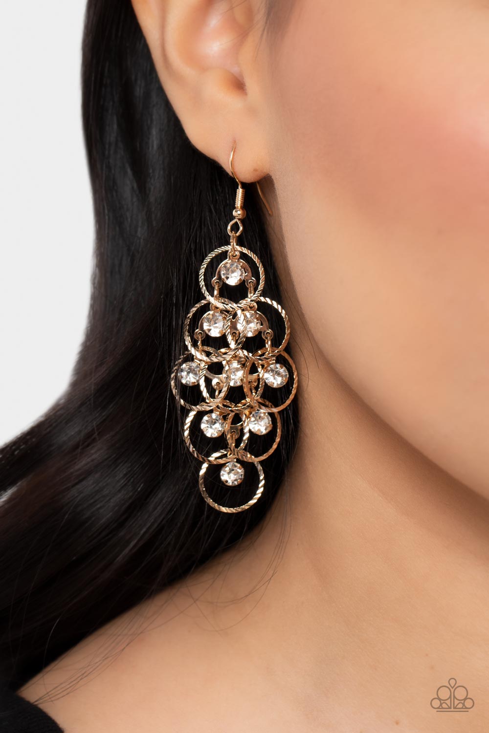 Paparazzi - Head Rush - Gold Earrings