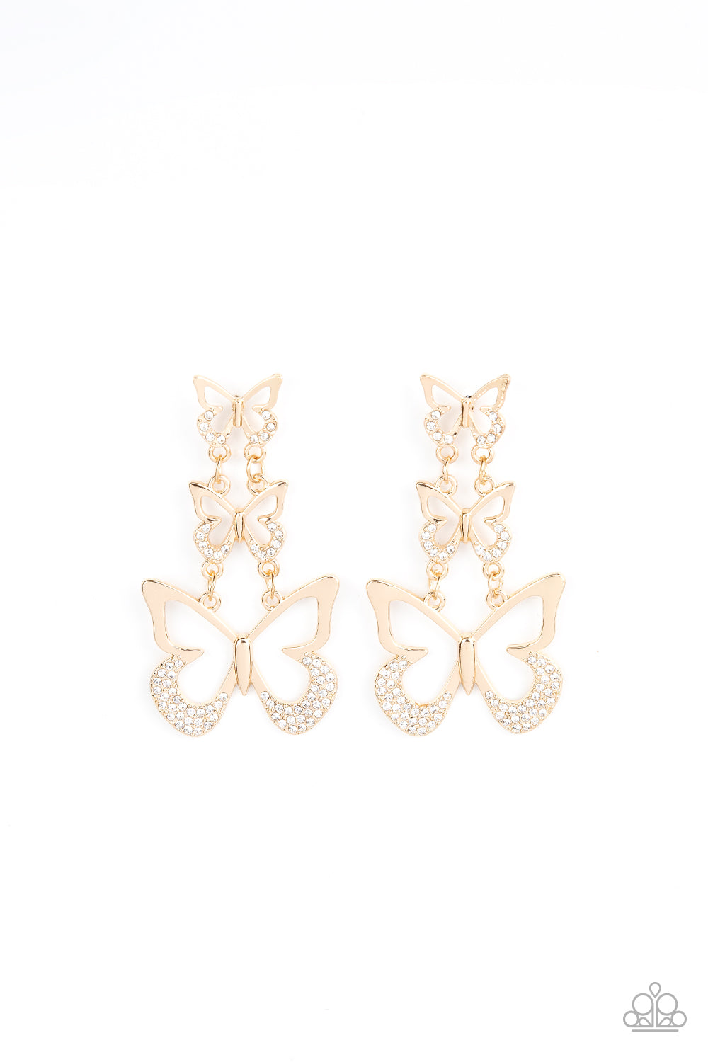 Paparazzi - Flamboyant Flutter - Gold Post Earrings