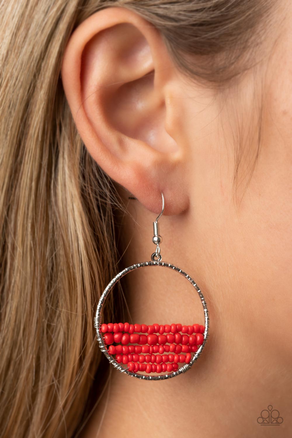 Paparazzi - Head-Over-Horizons - Red Earrings