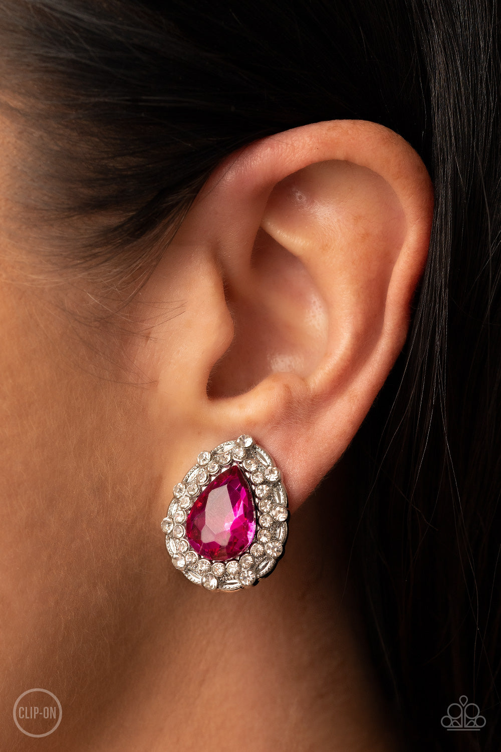 Paparazzi - Haute Happy Hour - Pink Clip-On Earrings