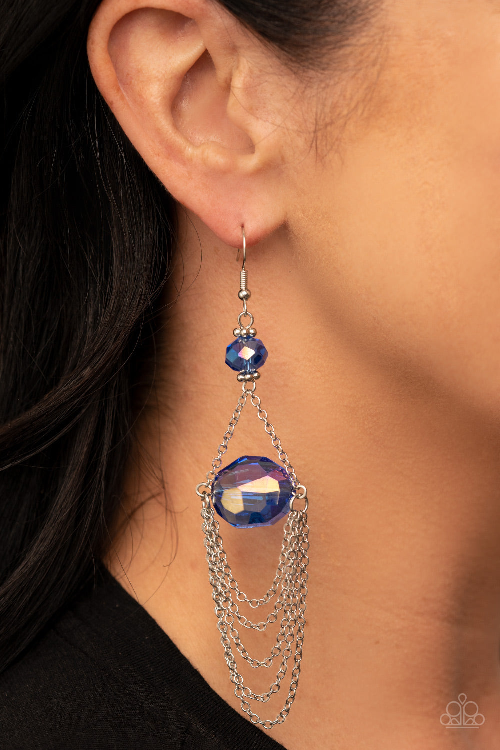 Paparazzi - Ethereally Extravagant - Blue Earrings