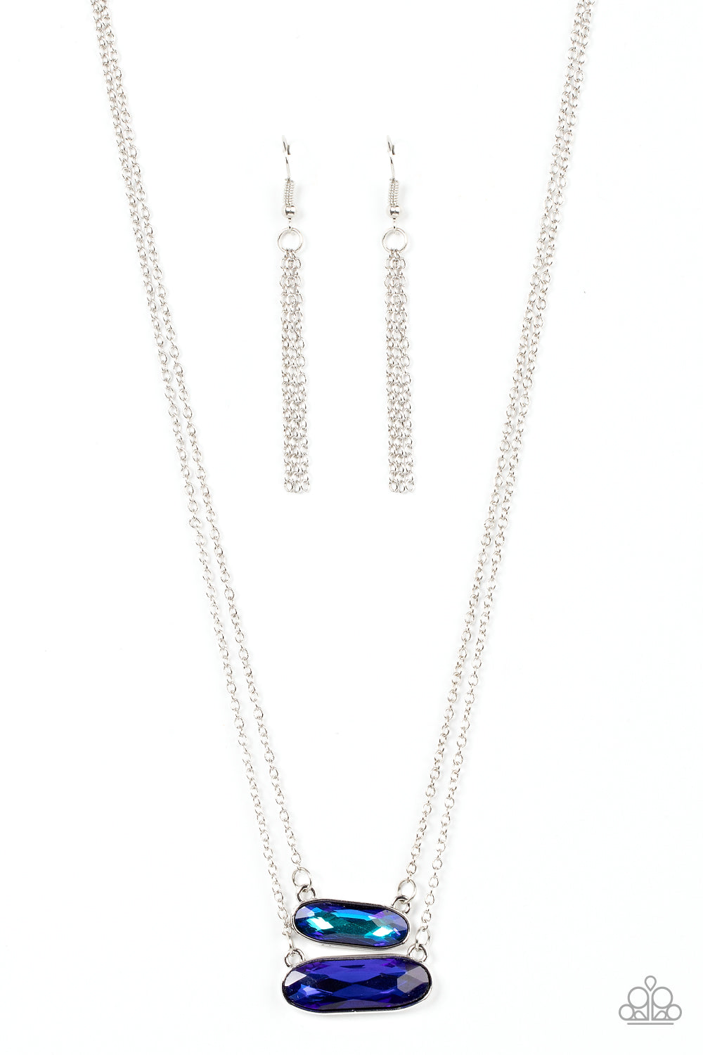 Paparazzi - Double Bubble Burst - Blue Necklace