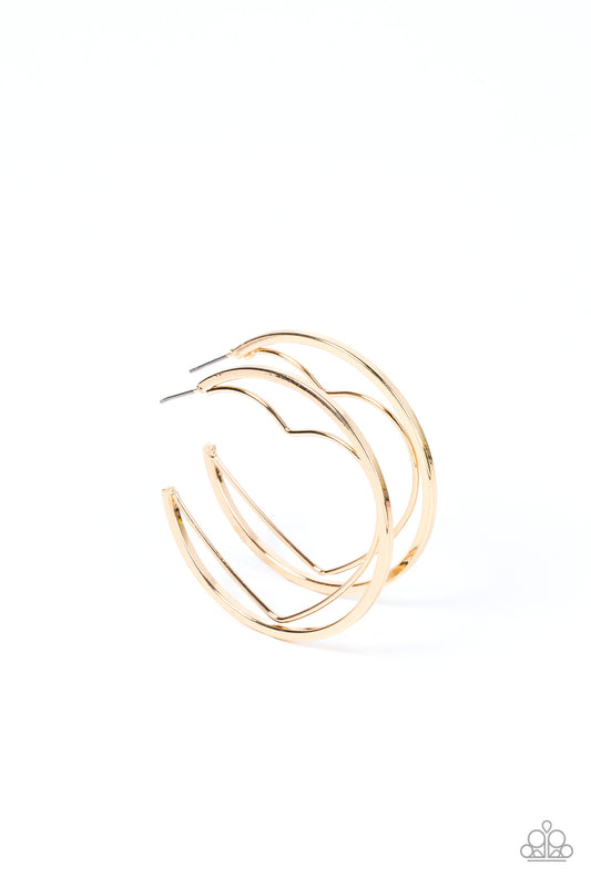 Paparazzi - Love Goes Around - Gold Hoop Earrings